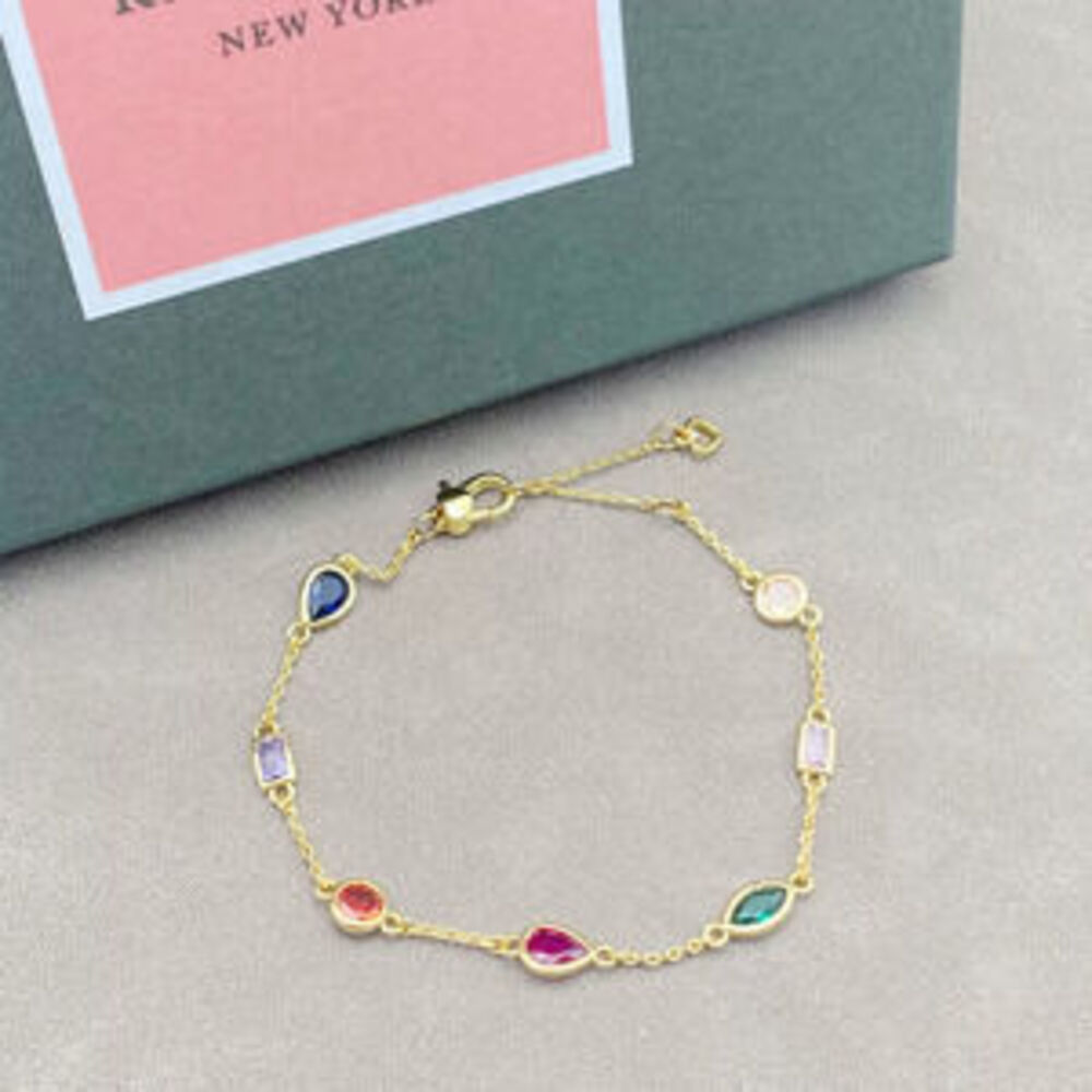 kate spade Unbranded Irregular Teardrop Square Round Colorful Zircon Bracelet